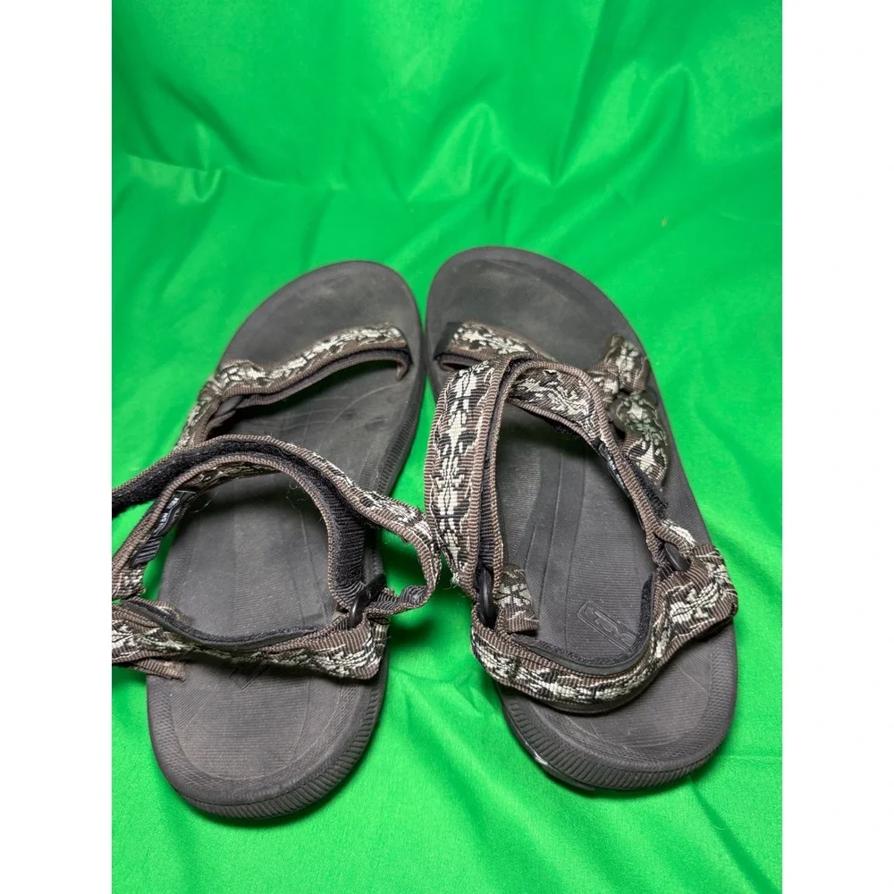 Teva Hurricane Sport Sandals Mens Black Brown Geometric Straps Hiking Outdoor